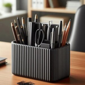 Ribbed Desk Organizer Models – Sleek 3D-Printable Office Storage