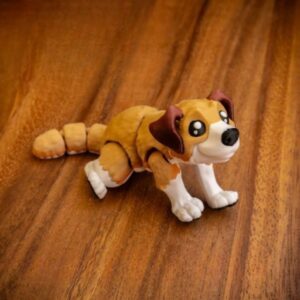 MMMini Dog v01 – Articulated Mini Dog Toy | Print-in-Place STL | 3D Printable Flexible Dog Model