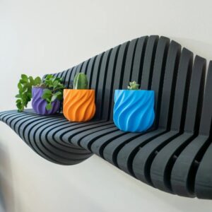 Wavy Decorate Ribs Shelf – 3D Printable Modern Wall Shelf