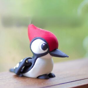 Wiggly Woodpecker – Articulated Print-in-Place STL | 3D Printable Interactive Bird Model