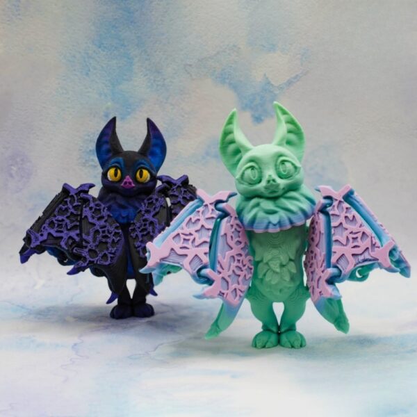 DH_Cute_Bat – Articulated Print-in-Place Bat STL | 3D Printable Flexible Bat Model