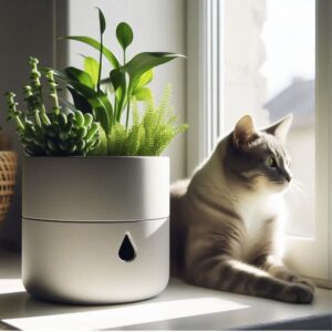 Round Self-Watering Design Planter "Dropster" – Functional & Stylish Indoor Plant Pot