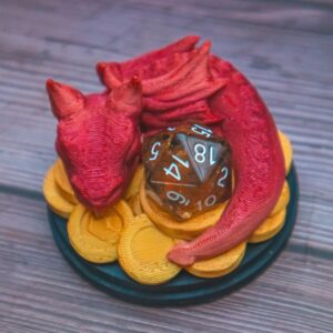 Baby Dragon Dice Guardian – 3D Printed Dice Protector and Decorative Figure