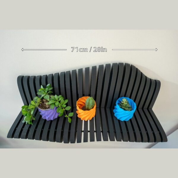 Wavy Decorate Ribs Shelf – 3D Printable Modern Wall Shelf - Image 3