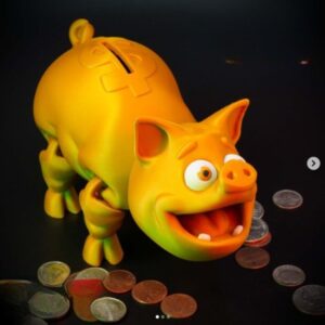 Flexi Factory Piggy Bank BONUS – Articulated Print-in-Place STL | 3D Printable Fun & Functional Piggy Bank