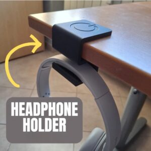 3D Printable Headphone Holder – Desk & Wall Mounted Hanger
