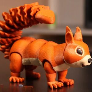 Flexi Squirrel – Articulated Print-in-Place STL Model for 3D Printing