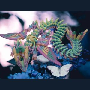 Butterfly Dragon Wings – Colored STL Set | Articulated Fantasy Model for 3D Printing