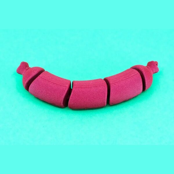 Articulated Sausage – Print-in-Place STL | Flexi Food Toy for 3D Printing