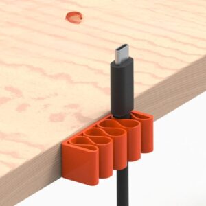 Universal Cable Holder – One-Part Desk & Wall Clip | Versatile 3D-Printed Cable Management Solution