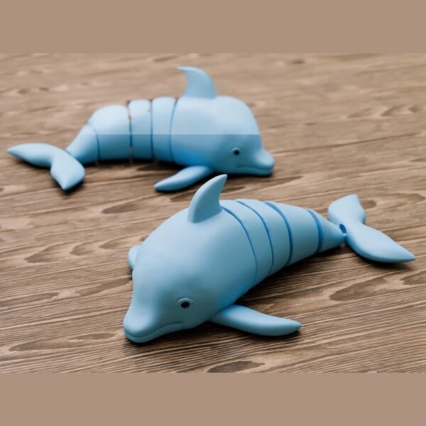 FlexiDolphin – Flexible Articulated Dolphin Toy | Print-in-Place STL for 3D Printing