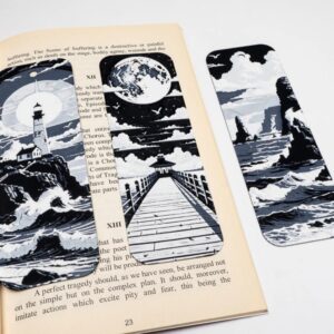 Midnight at Seaside Bookmarks – Coastal Nightscape Reading Accessories