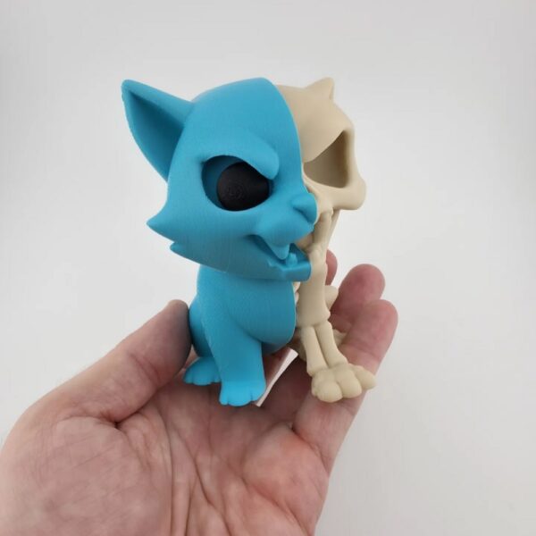 Half Cat, Half Skeleton Sculpture – Unique Gothic Home Decor Piece - Image 2