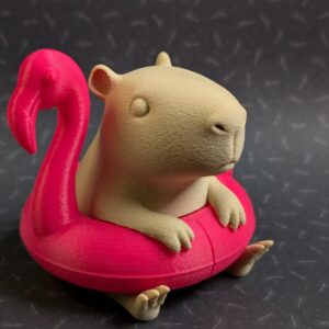 Capybara Pool Float STL – 3D Printable Chill Capybara with Flamingo Ring (Fun Summer Design)