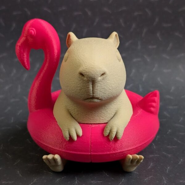 Capybara Pool Float STL – 3D Printable Chill Capybara with Flamingo Ring (Fun Summer Design) - Image 3