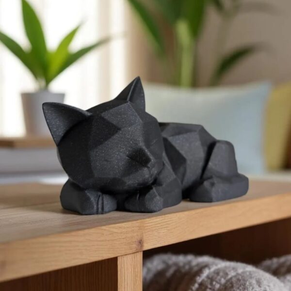 Low Poly Sleeping Cat Sculpture – Minimalist 3D Geometric Decor for Home & Office - Image 3