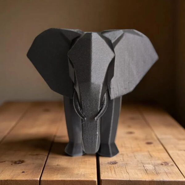 Low Poly Elephant 3D Model – Minimalist Geometric Animal STL for Printing (FDM/Resin) - Image 3