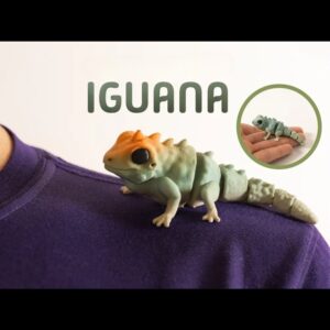 Mini Flexi Knitted Iguana – Poseable Amigurumi Lizard Toy
