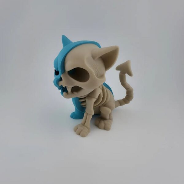 Half Cat, Half Skeleton Sculpture – Unique Gothic Home Decor Piece - Image 3