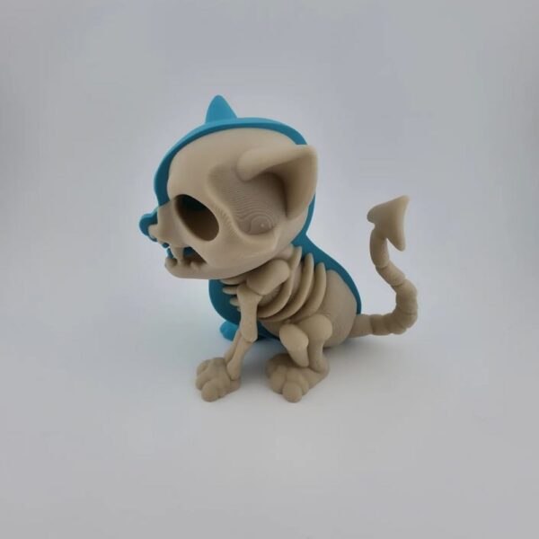 Half Cat, Half Skeleton Sculpture – Unique Gothic Home Decor Piece - Image 4