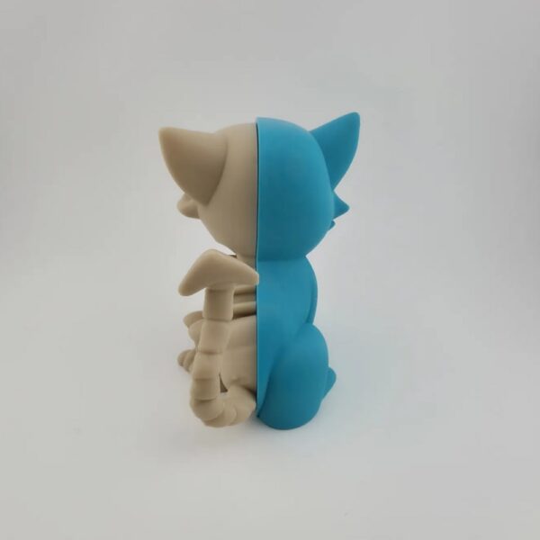 Half Cat, Half Skeleton Sculpture – Unique Gothic Home Decor Piece - Image 5