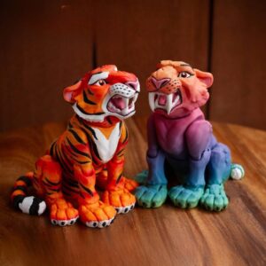 Flexi Articulated Sabertooth Tiger – Poseable Prehistoric Beast Model with Bendable Body