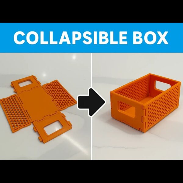 Modular Foldable 3D-Printed Basket – Collapsible Storage Organizer