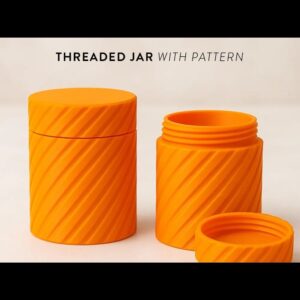 Ribbed Glass Jar with Threaded Lid – Decorative & Airtight Storage