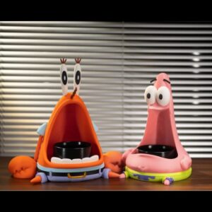 Mr. Krabs & Patrick Bowl Stand – Cartoon-Themed Pet Feeding Station