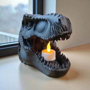 T-Rex Candle Holder – Prehistoric Battery LED Candle Decor