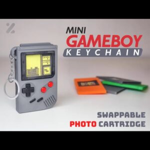 Mini GameBoy Keychain with Swappable Photo Cartridge – Retro Gaming Accessory