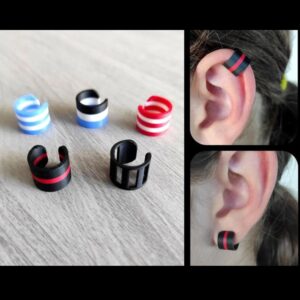 Striped Horn Earrings – Bold Horn-Inspired Earrings with Graphic Stripe Pattern